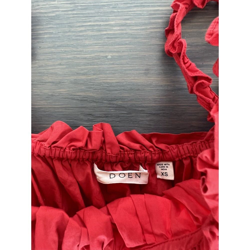 Doen Red Smocked Midi Dress - Picture 7 of 11